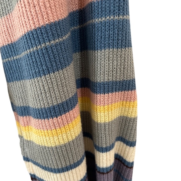 Free People Rainbow Dreams Pullover thermal Knit Top S white multi oversized - Picture 7 of 11